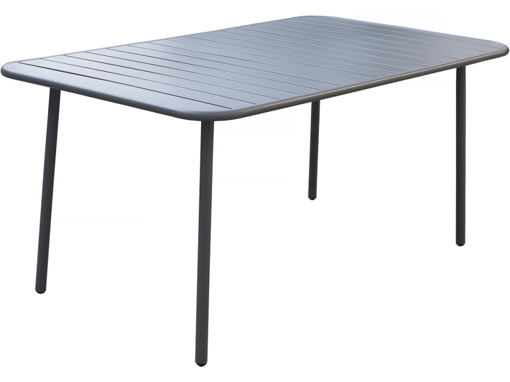 Table de jardin métal gris 150 x 90 x 71 cm