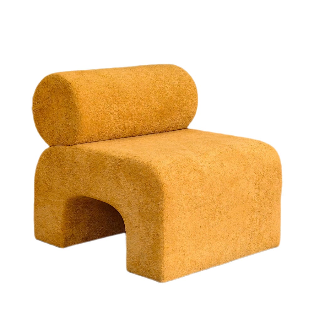 Fauteuil en tissu doux - jaune