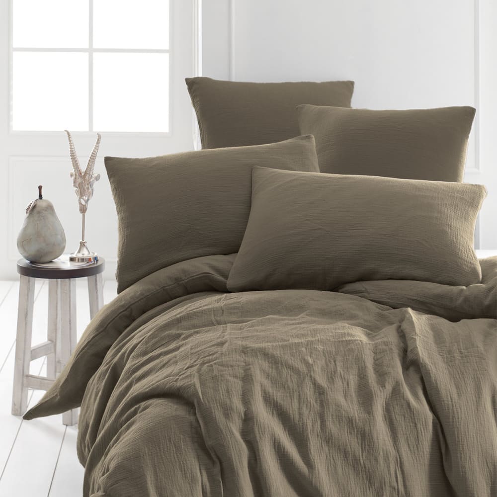 Housse de couette en gaze de coton  noisette 240x220 cm