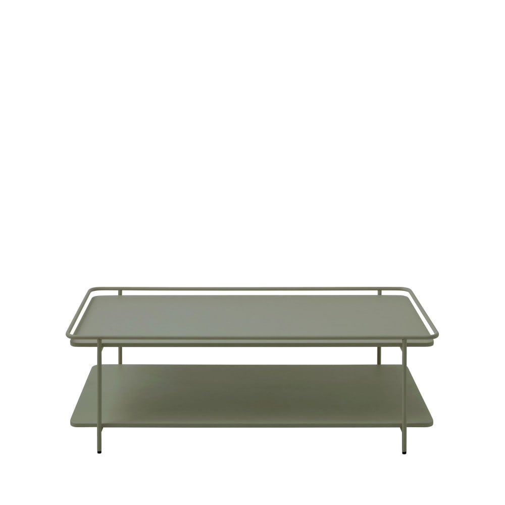 Table basse 2 plateaux en métal - Vert olive