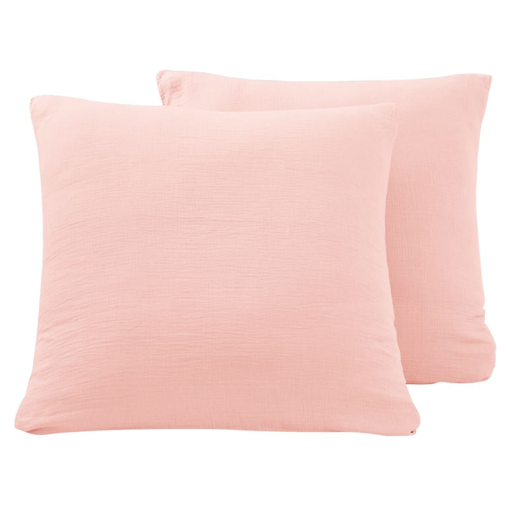 Parure de lit gaze de coton + 2 taies carrées poudre 260x240 cm — vue 3