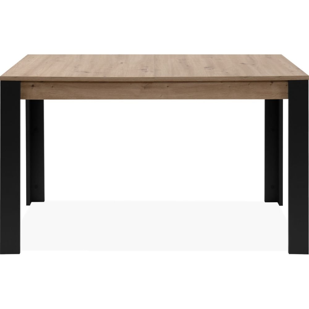 Table à manger extensible noir et effet chêne 4/6 personnes 100/150 cm