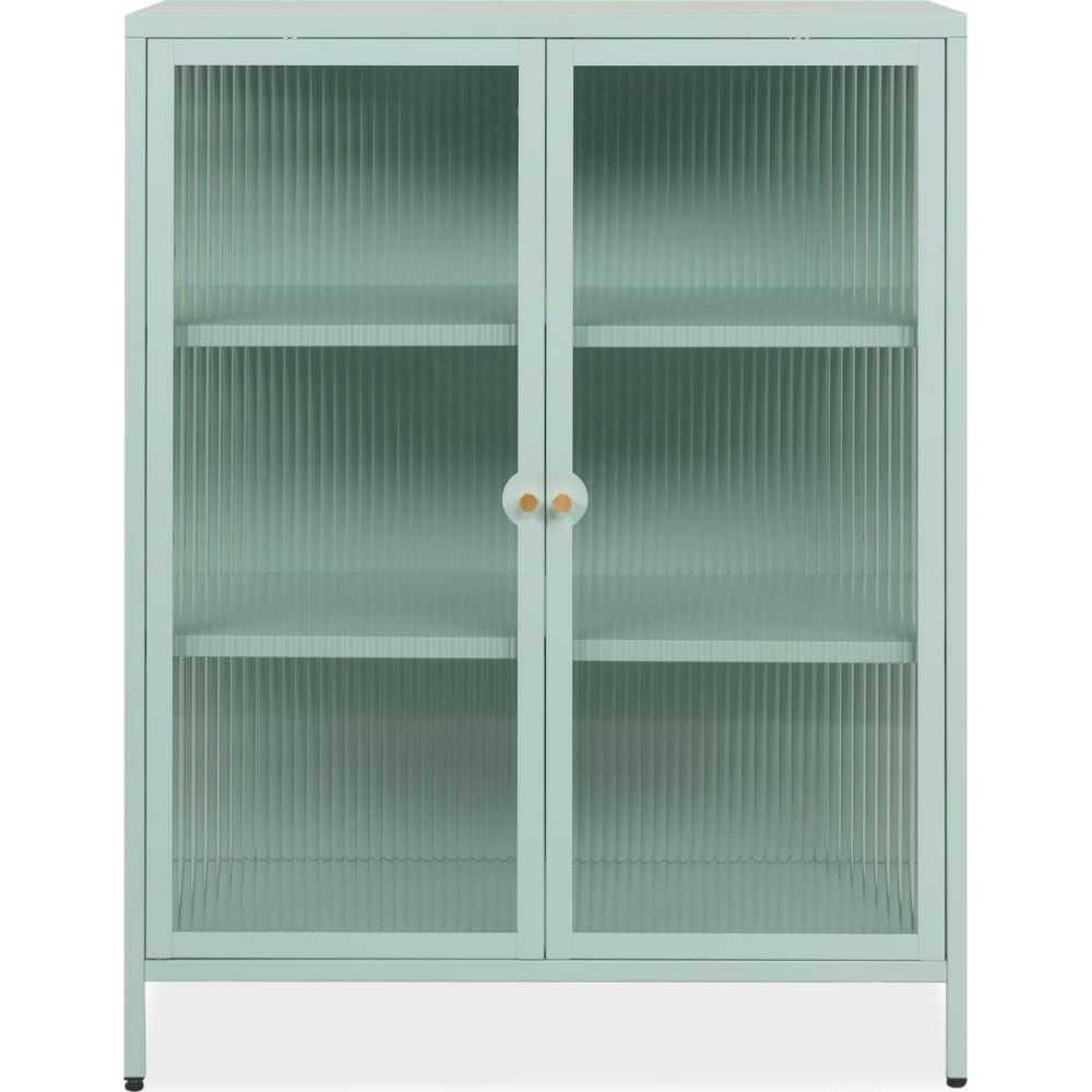 Buffet haut 2 portes vitrées vert menthe