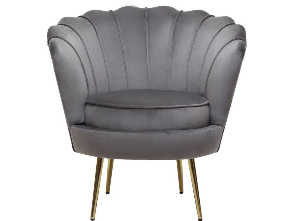 fauteuil en velours gris