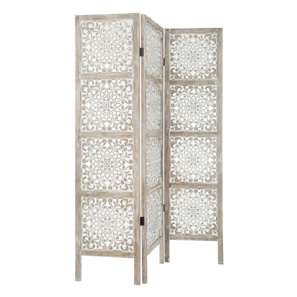 biombo de madera en blanco 120x2x69cm