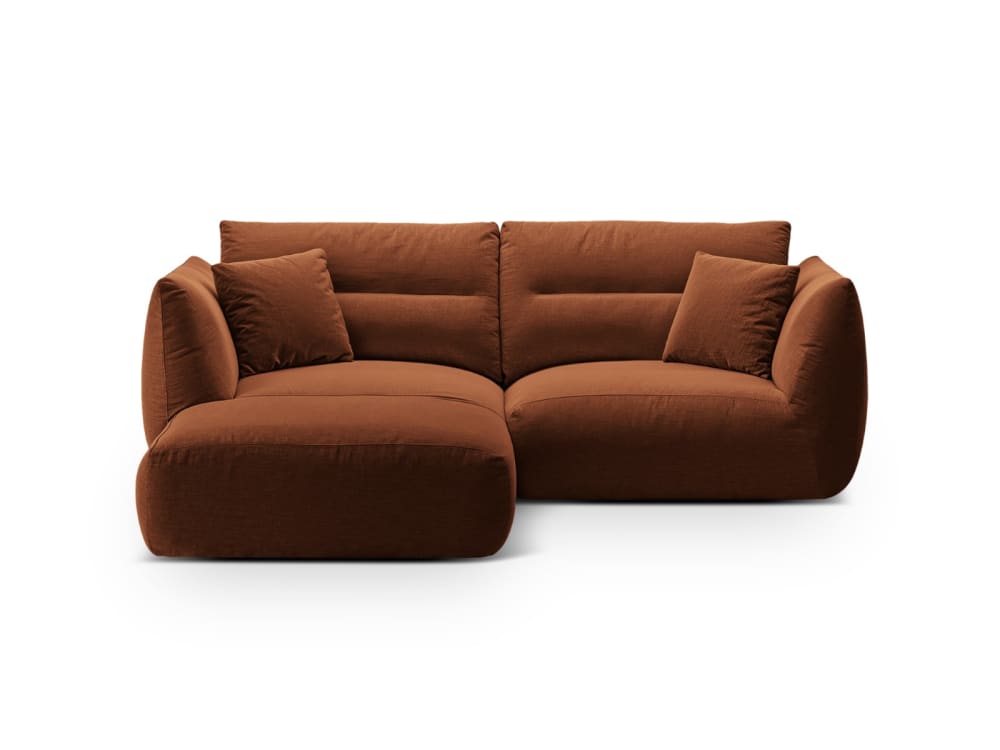 Canapé d'angle modulaire 3 places en tissu structurel brique