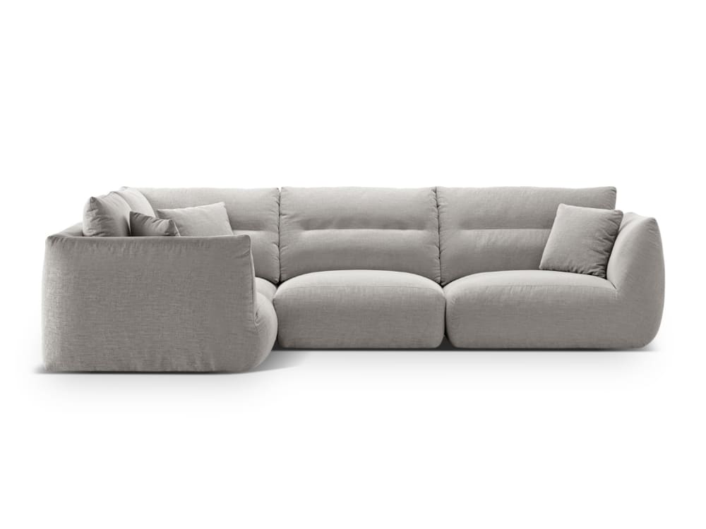 CXL by Christian Lacroix 5-Sitzer linkes modulares Ecksofa aus strukturiertem Stoff hellgrau - Stoff