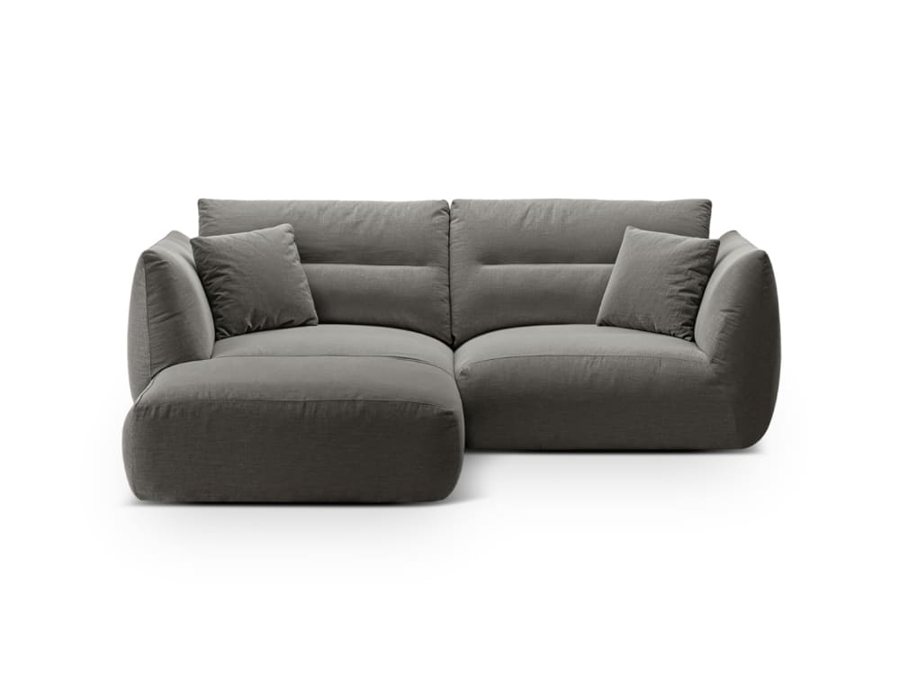 Canapé d'angle modulaire 3 places tissu structurel gris foncé
