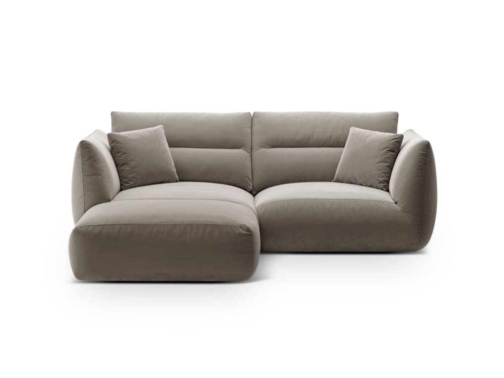 Canapé d'angle modulaire 3 places en velours béton