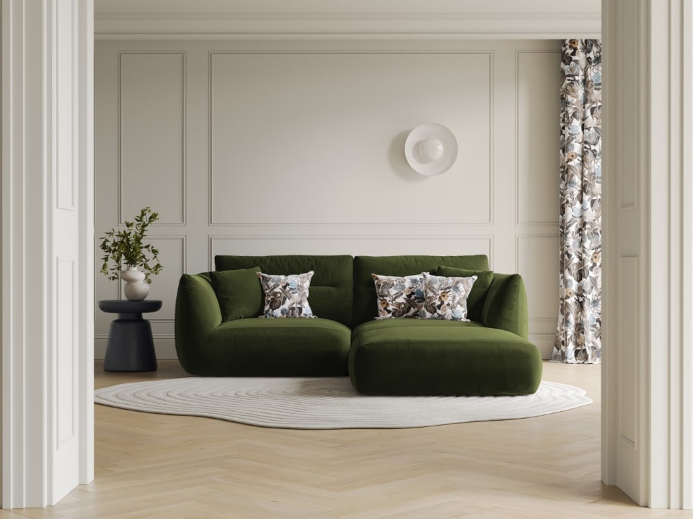 3-Sitzer modulares Ecksofa aus Samt Armeegrün - Maisons Du Monde
