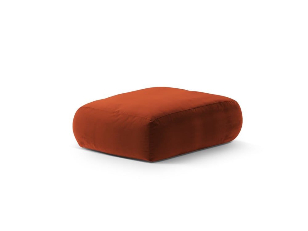 Pouf en velours auburn