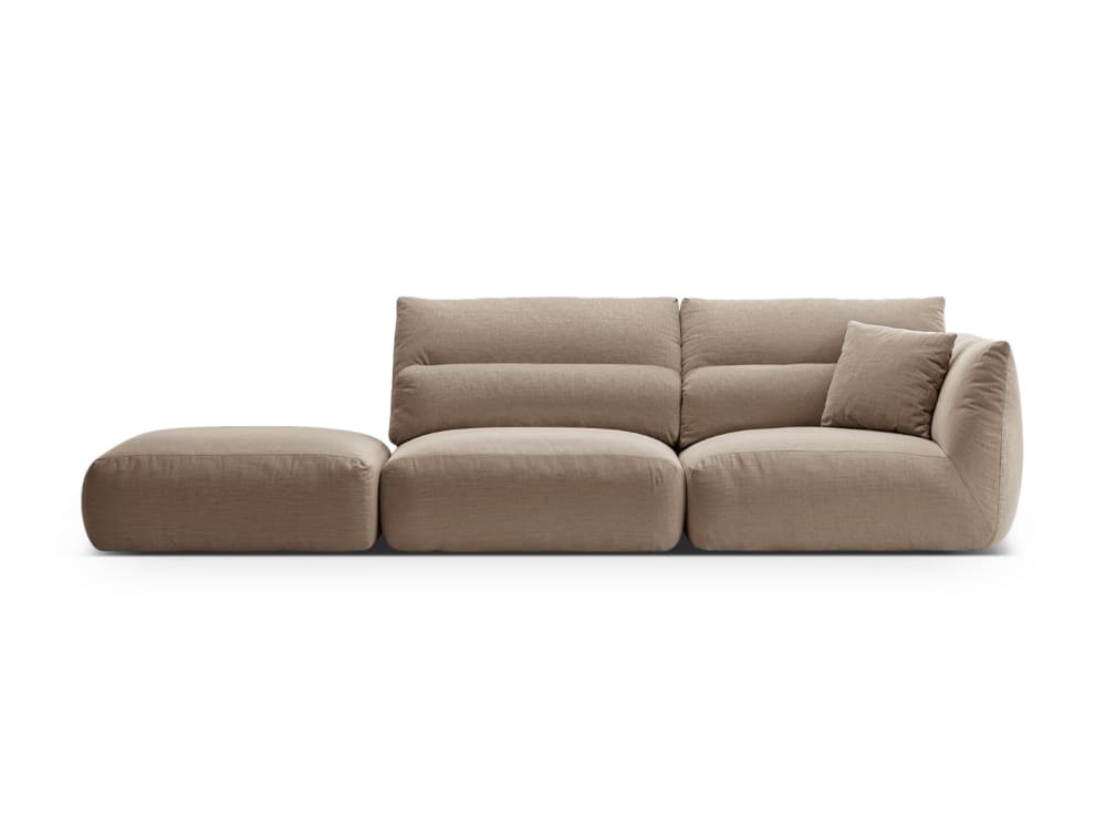 CXL by Christian Lacroix 4-Sitzer modulares Sofa links aus strukturiertem Stoff sandfarben Braun Stoff