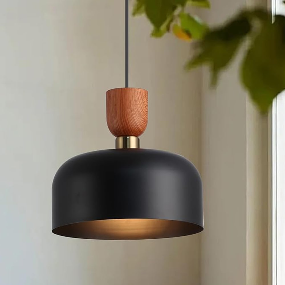 Plafonnier nordique métal noir E27 Ø30 cm — vue 3