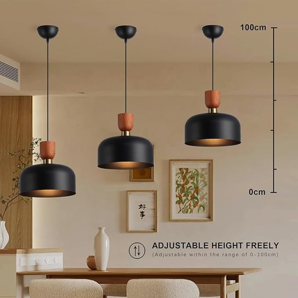 Plafonnier nordique métal noir E27 Ø30 cm — vue 4