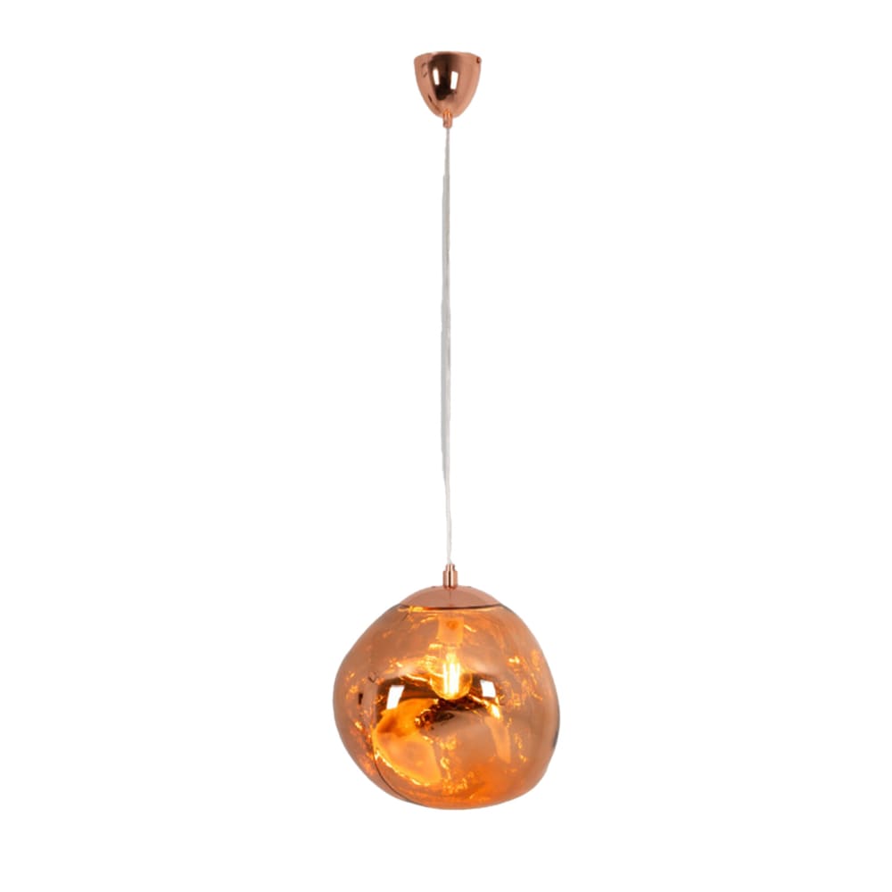 Alpinaluz Hängelampe aus rosafarbenem Metallglas Ø36 cm mit Fassung E27 style modern - Kristall