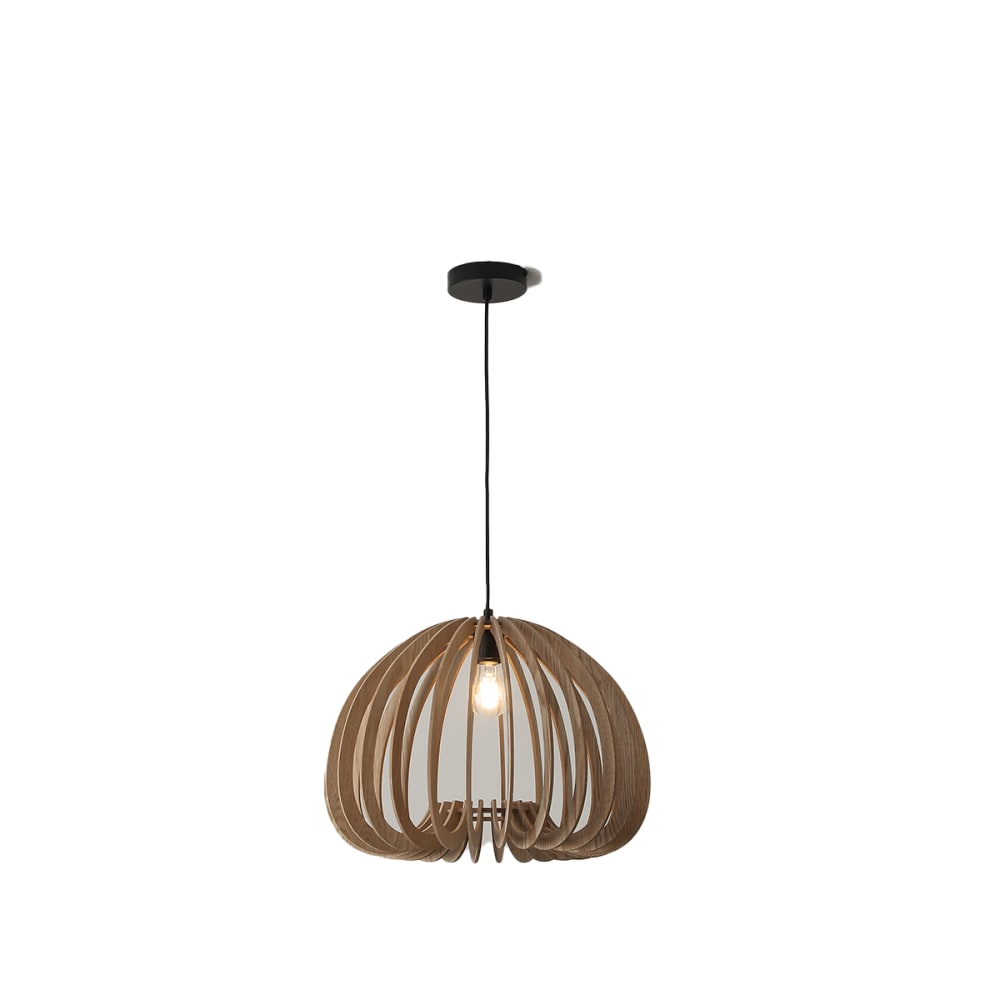 Plafonnier rétro en bois MDF, E27 Ø45 cm