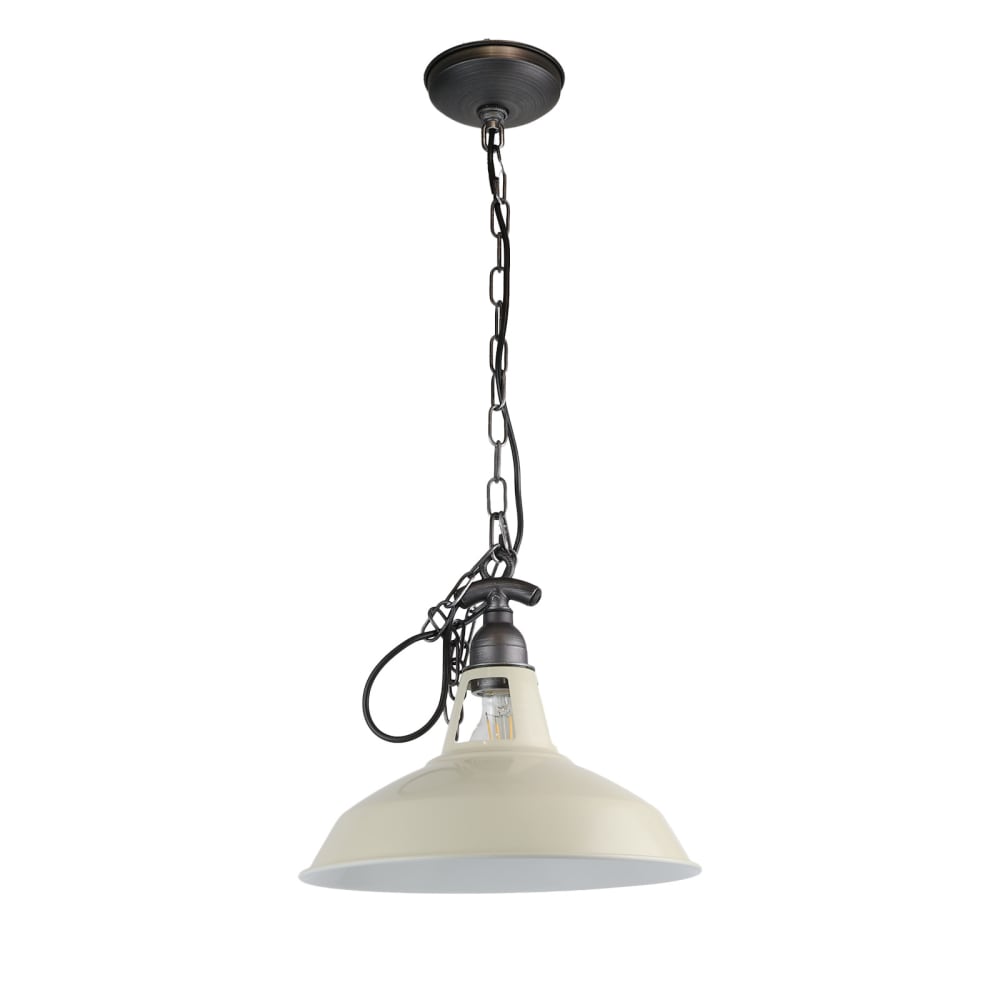 Plafonnier vintage métal noir avec chaîne, E27 31cm