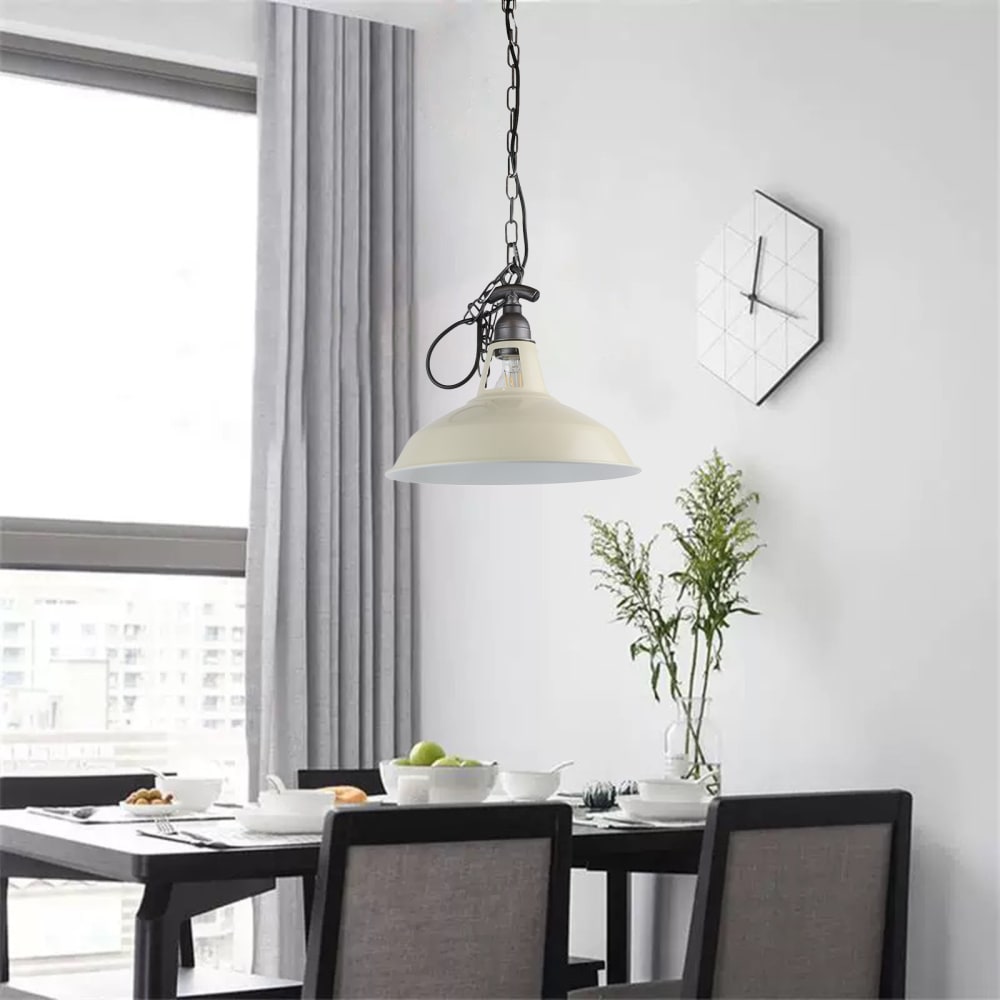 Plafonnier vintage métal noir avec chaîne, E27 31cm — vue 3