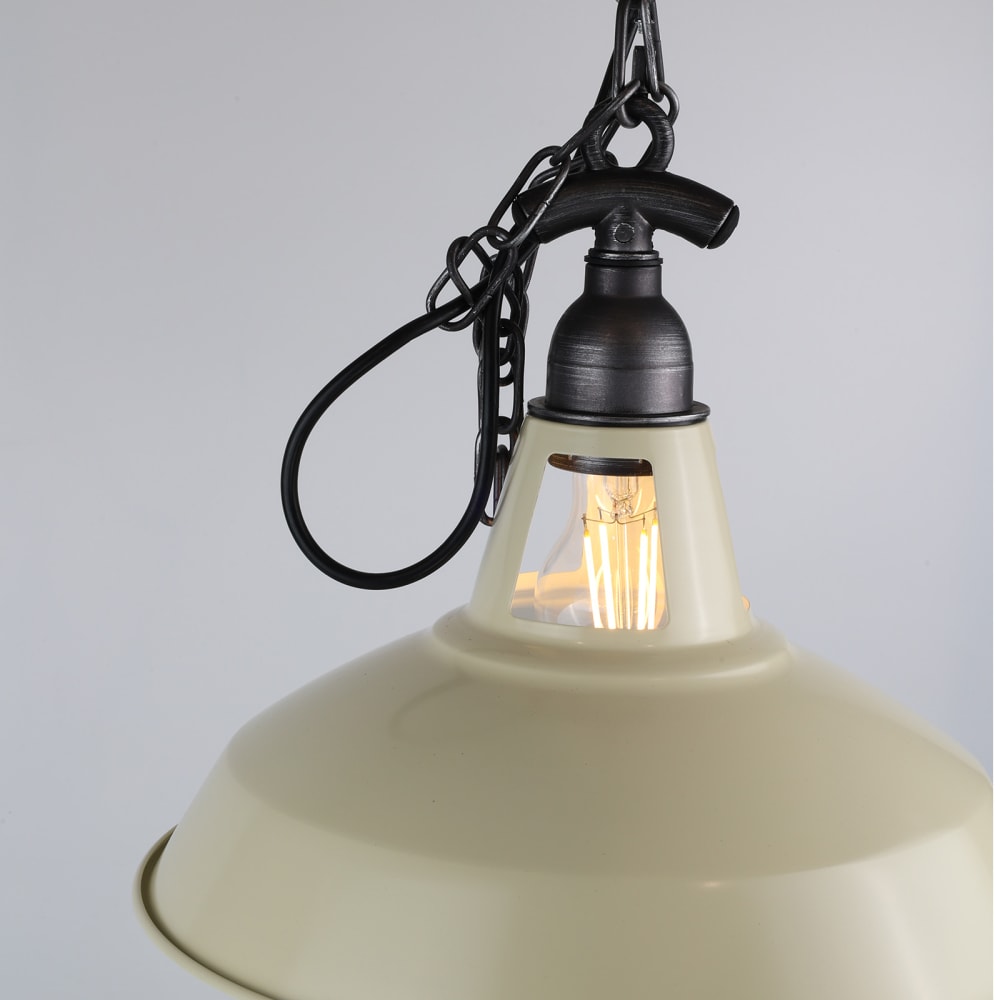 Plafonnier vintage métal noir avec chaîne, E27 31cm — vue 4