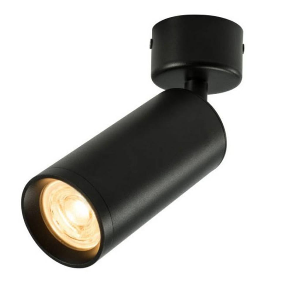 Alpinaluz Wand- und Deckenstrahler aus schwarzem Aluminium Ø5,5 cm mit GU10 style modern - Metall