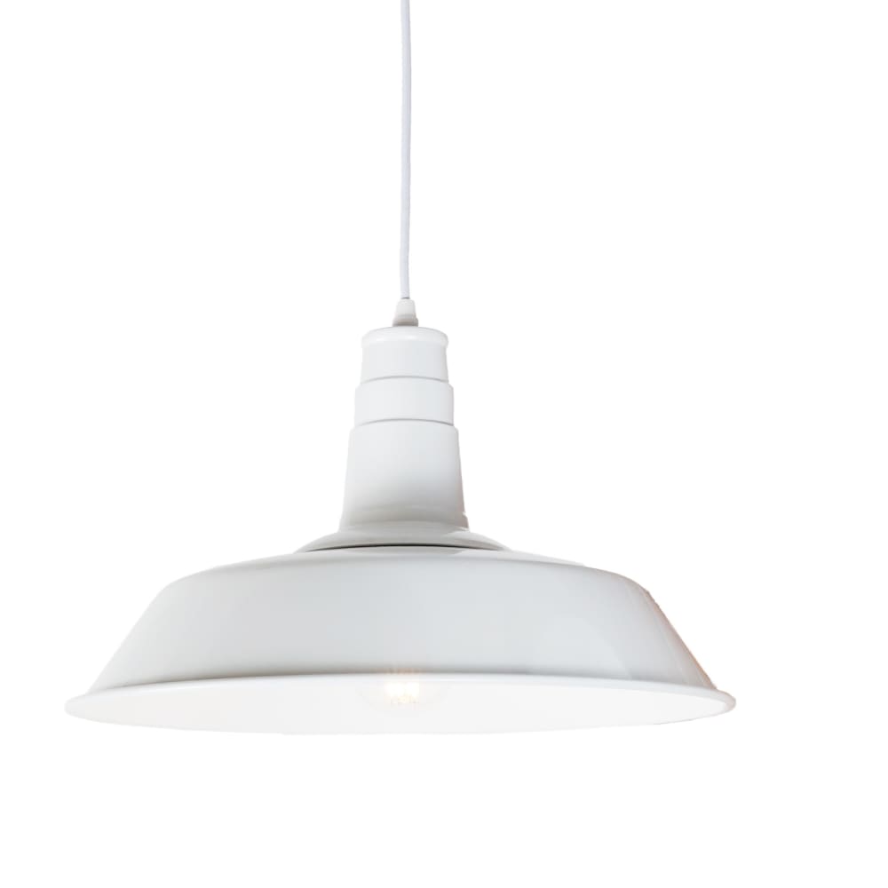 Plafonnier industriel métal blanc E27 Ø36 cm