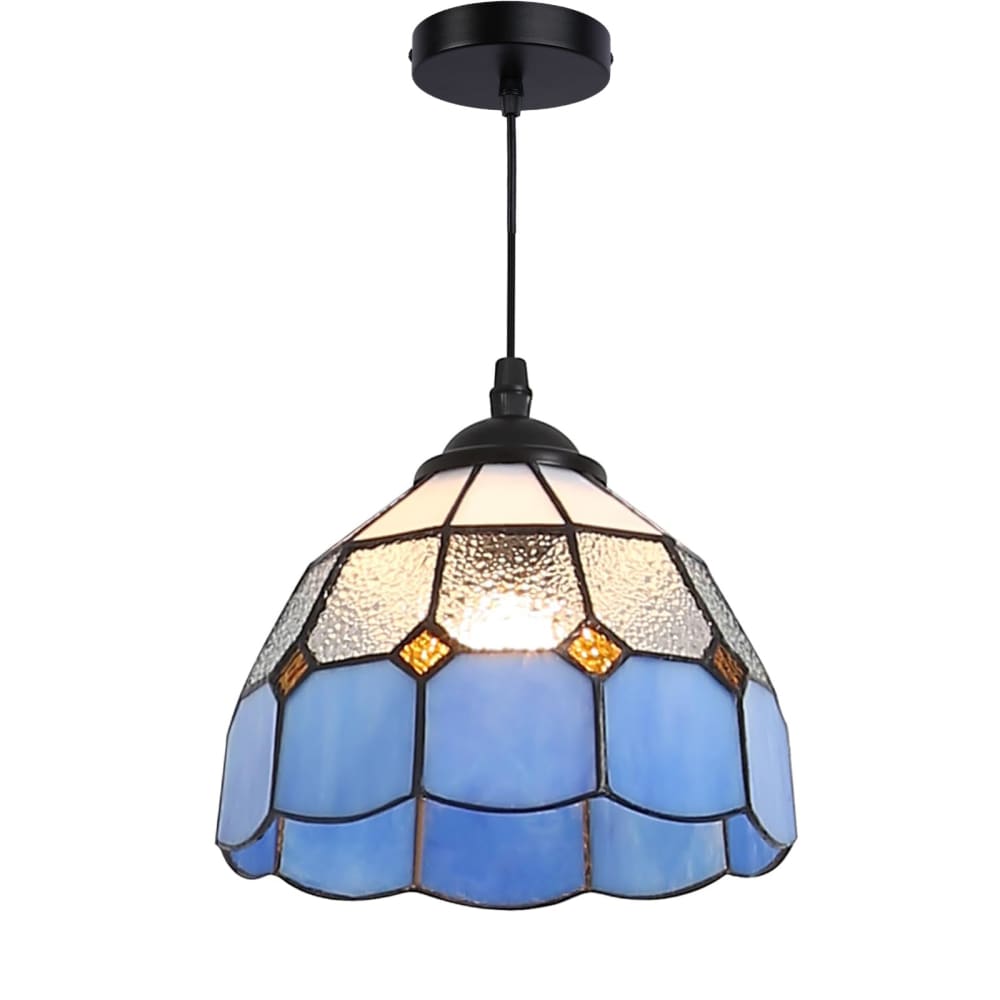 Plafonnier mosaïque en verre bleu, E27 Ø20 cm