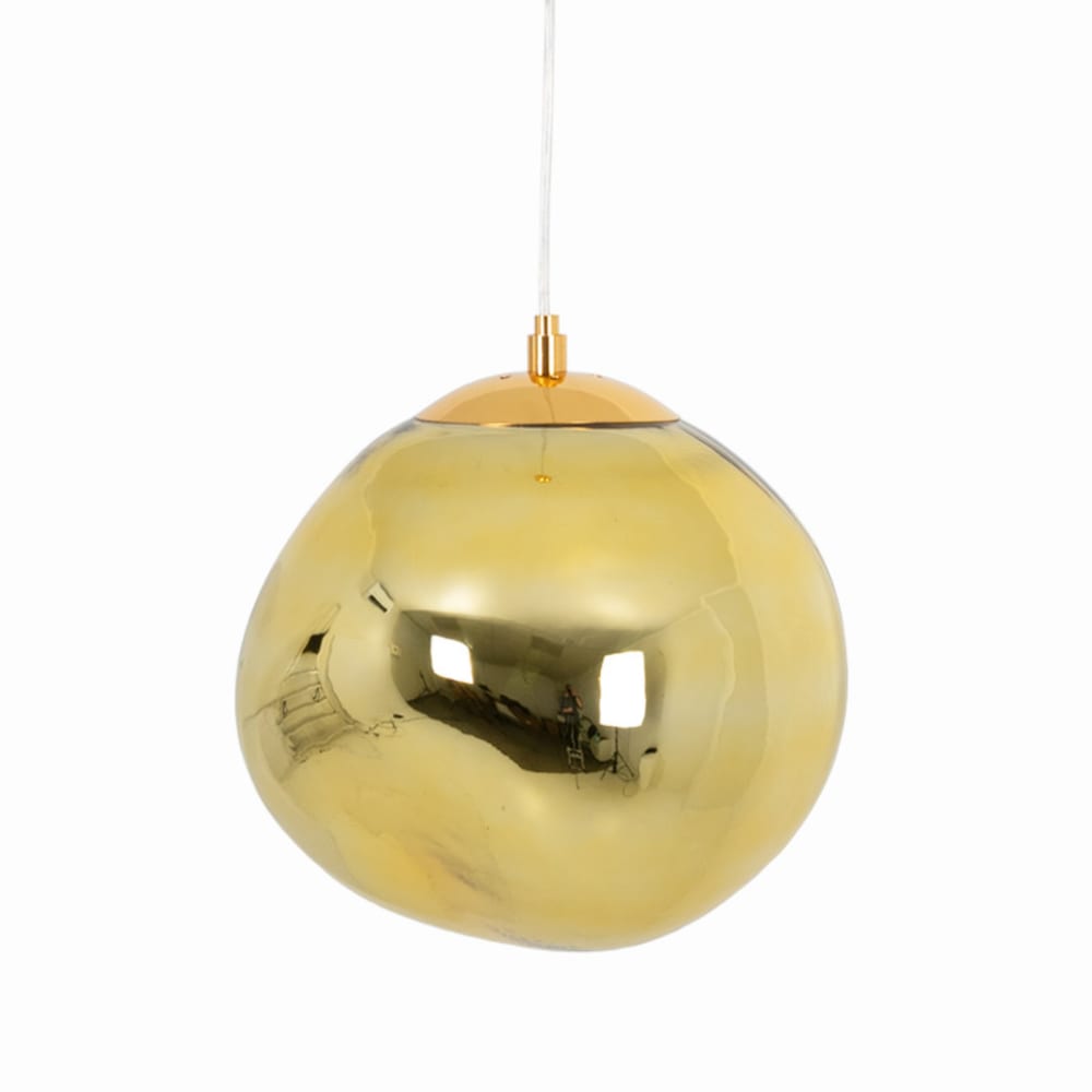 Plafonnier en verre métallisé doré Ø36 cm