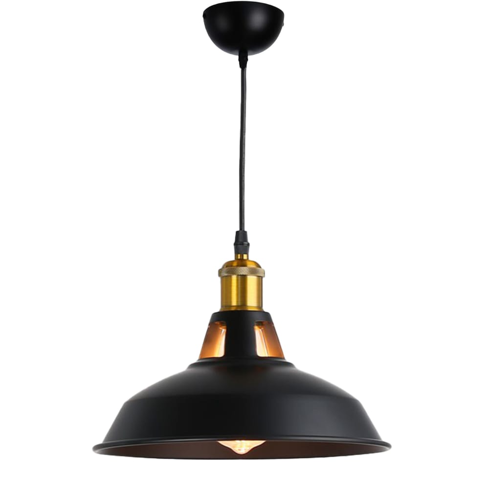Plafonnier rétro industriel métal noir  E27 Ø27 cm