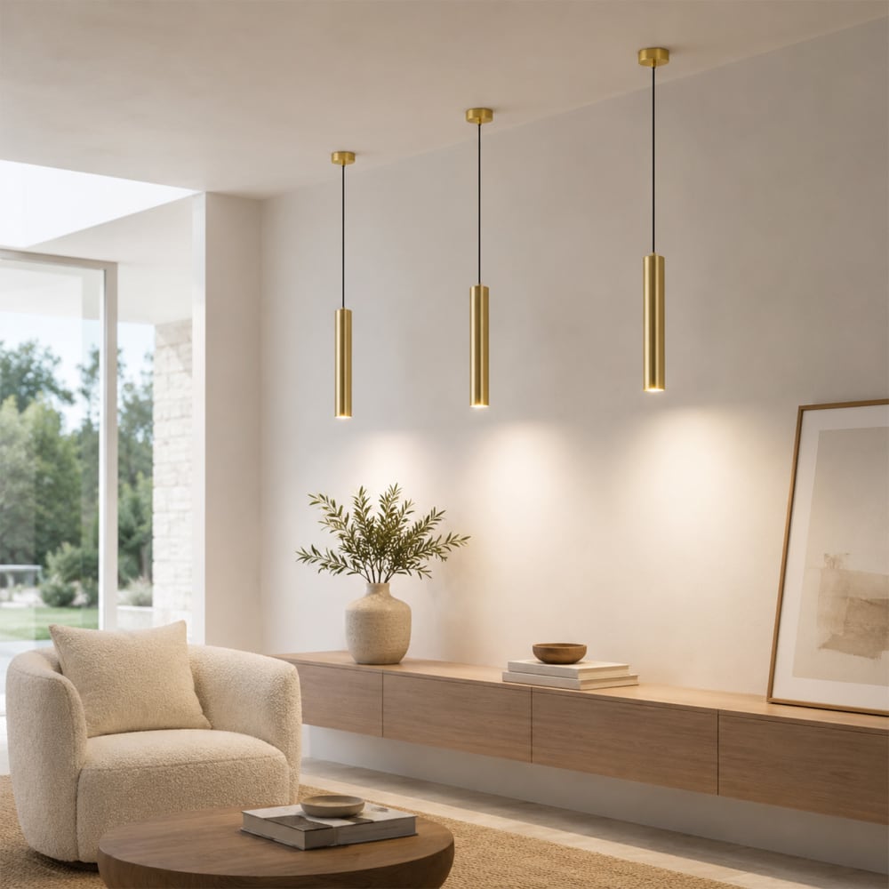 Plafonnier minimaliste aluminium doré, GU10 Ø40 cm — vue 3
