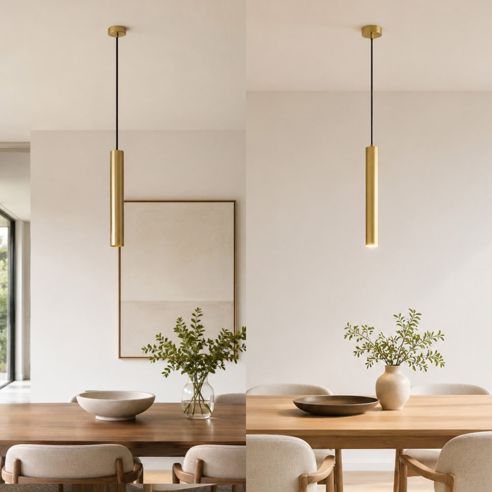 Plafonnier minimaliste aluminium doré, GU10 Ø40 cm — vue 4