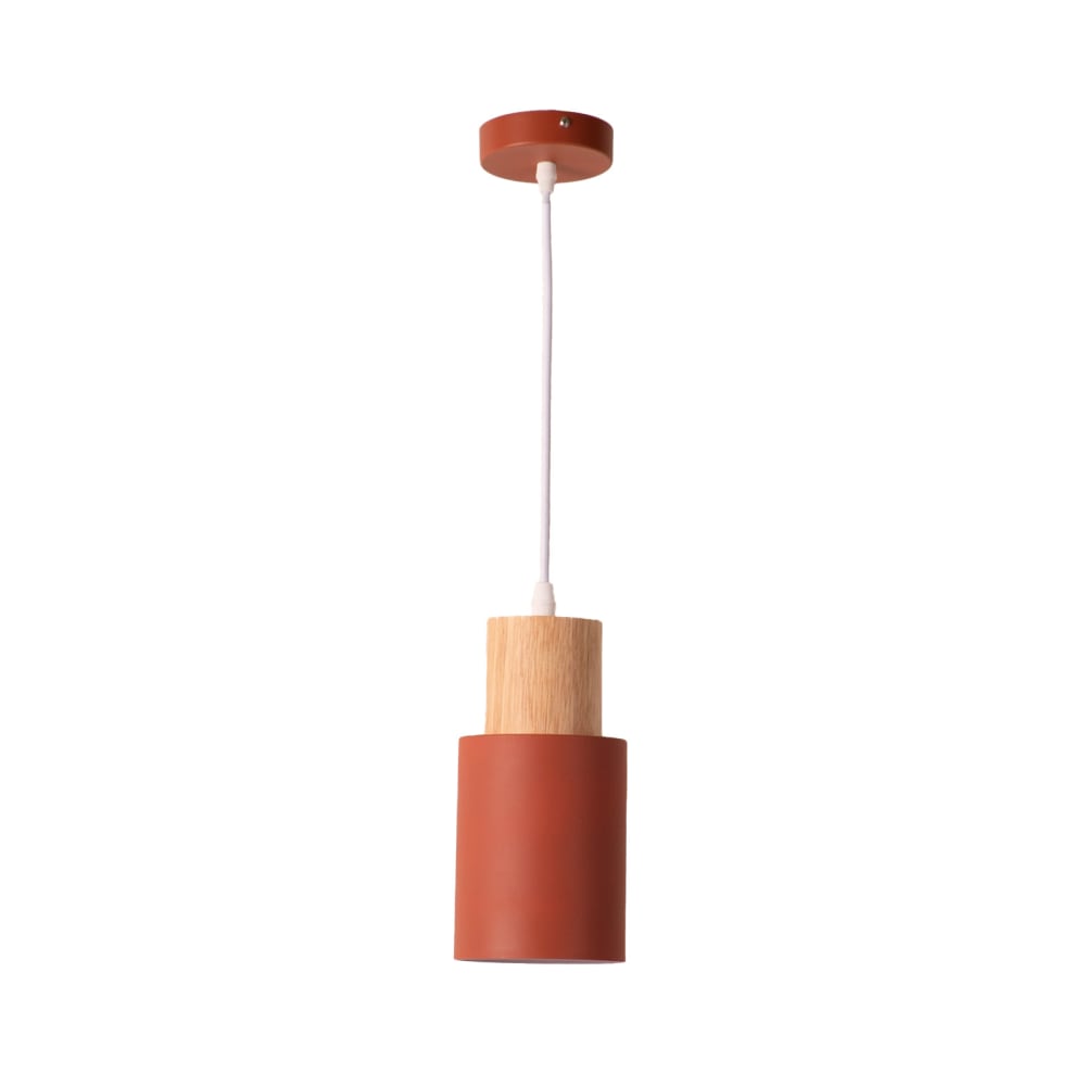 Alpinaluz Hängelampe aus Metall und Holz, braun, skandinavischer Stil, E27 style modern - Metall