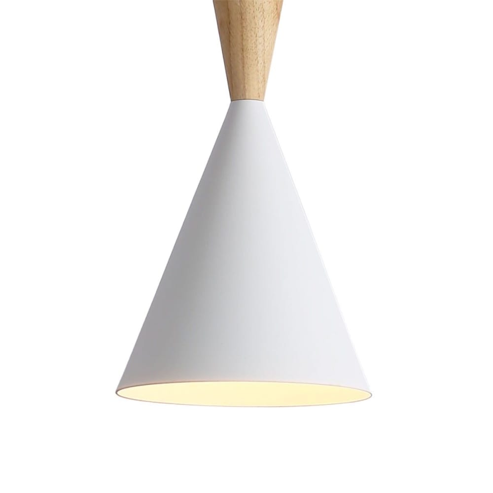 Plafonnier nordique métal et bois blanc, E27 16cm — vue 4