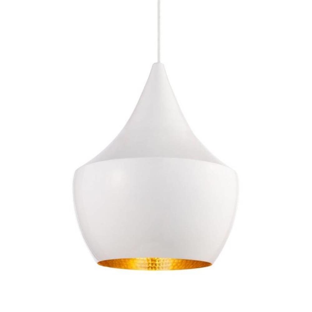 Plafonnier minimaliste métal blanc E27 Ø24 cm
