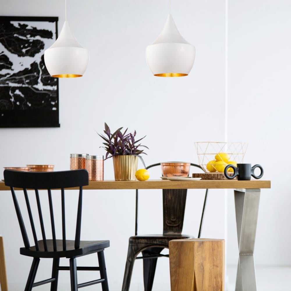 Plafonnier minimaliste métal blanc E27 Ø24 cm — vue 3
