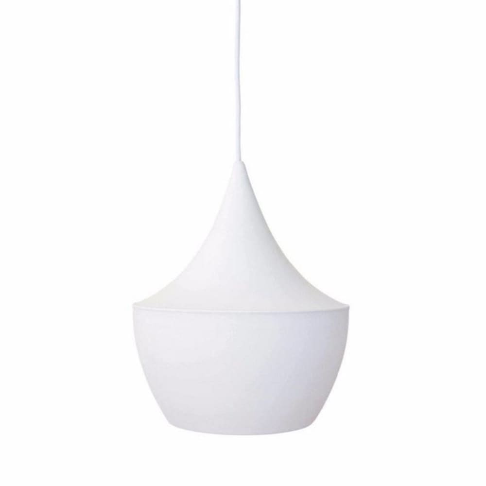 Plafonnier minimaliste métal blanc E27 Ø24 cm — vue 4