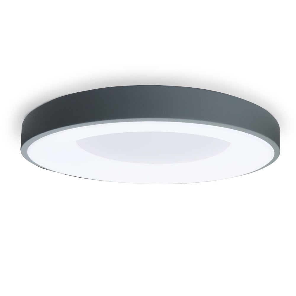 Plafonnier LED métal gris Ø50 cm, 40W CCT réglable