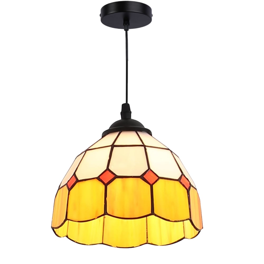 Alpinaluz Hängelampe aus Mosaikglas, gelb, Ø20 cm, E27 style modern - -