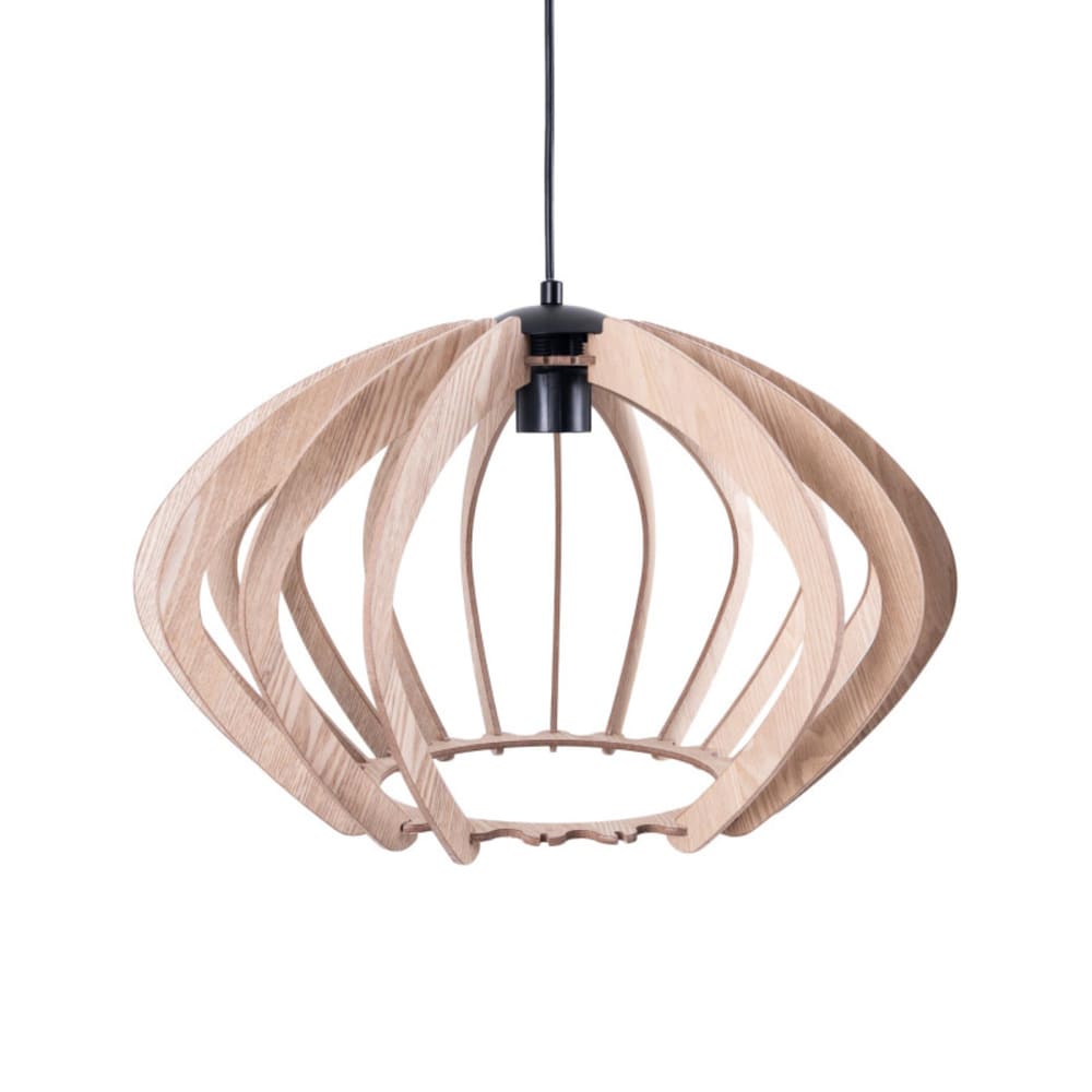 Plafonnier rétro en bois MDF  E27 Ø48 cm