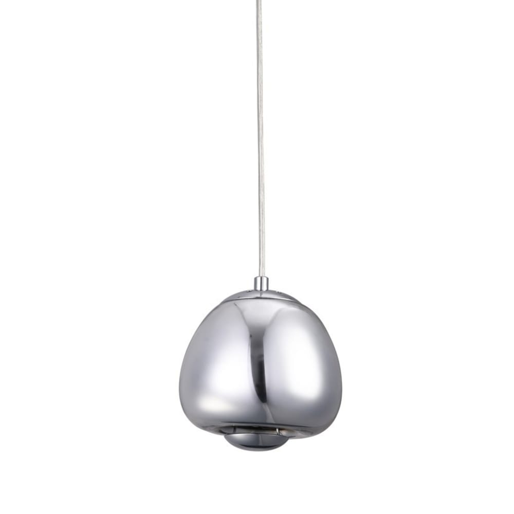 Alpinaluz Hängelampe aus verchromtem Metall mit Kugelschirm Ø15 cm G9 style modern Grau Metall