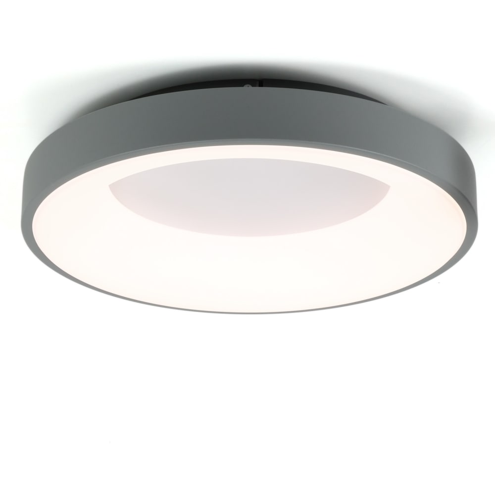 Plafonnier LED circulaire métal gris Ø40 cm, 36W CCT