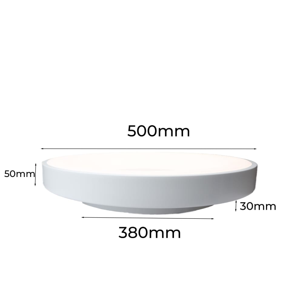 Plafonnier LED métal blanc Ø50 cm, 40W CCT réglable — vue 4