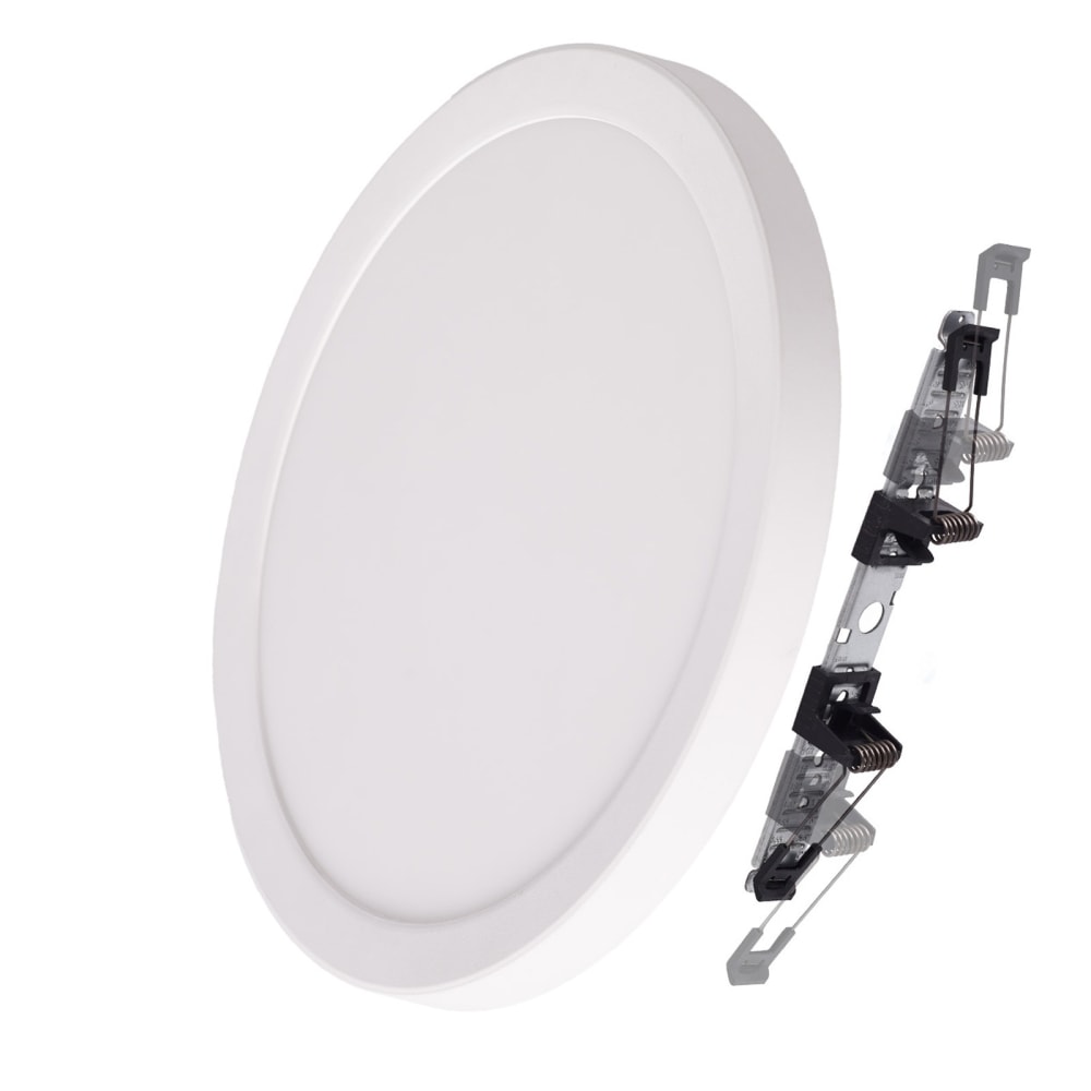 Plafonnier LED plastique blanc, 18W CCT IP44 Ø22,5 cm