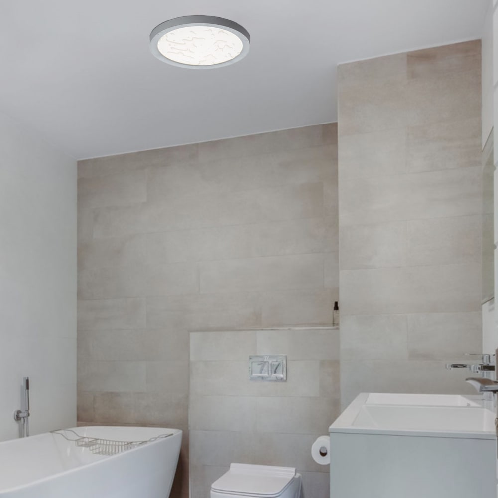 Plafonnier LED plastique blanc, 18W CCT IP44 Ø22,5 cm — vue 4