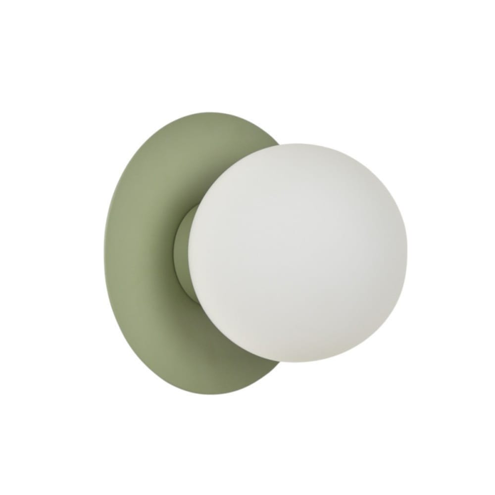 Applique globe verre et métal vert
