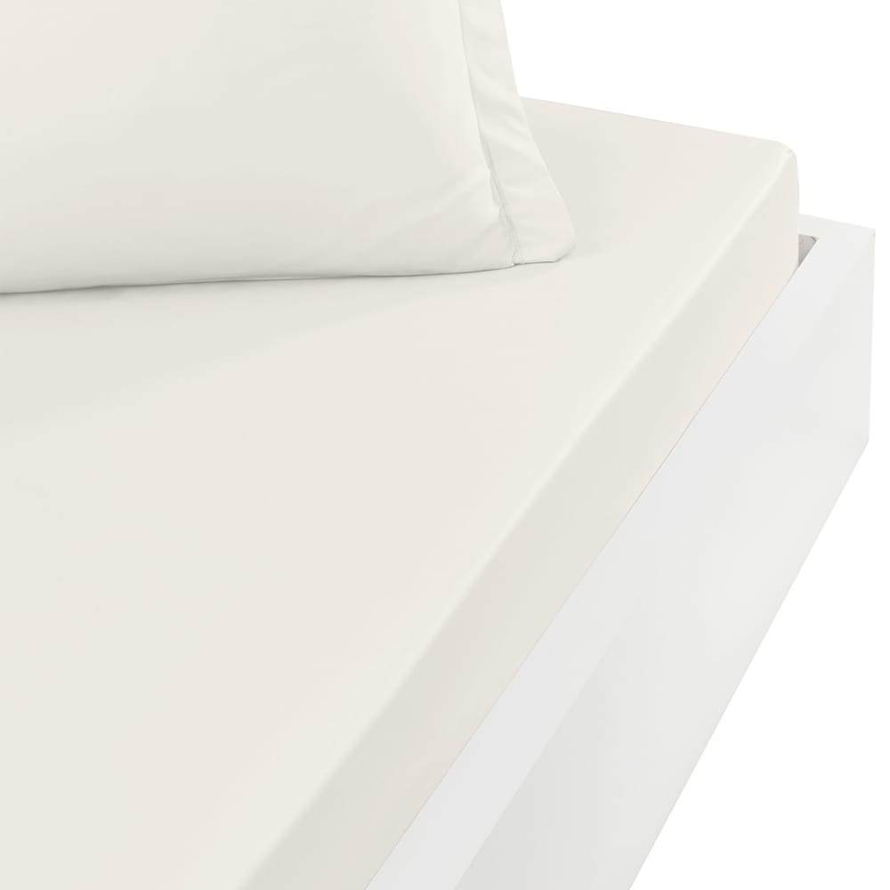 Drap-housse percale coton pour lit articulé Ecru 180x200 cm