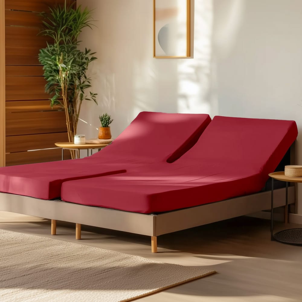 Drap-housse percale coton pour lit articulé cardinal 140x190 cm — vue 3