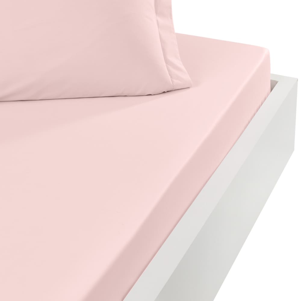 Drap-housse percale coton pour lit articulé poudre 140x190 cm