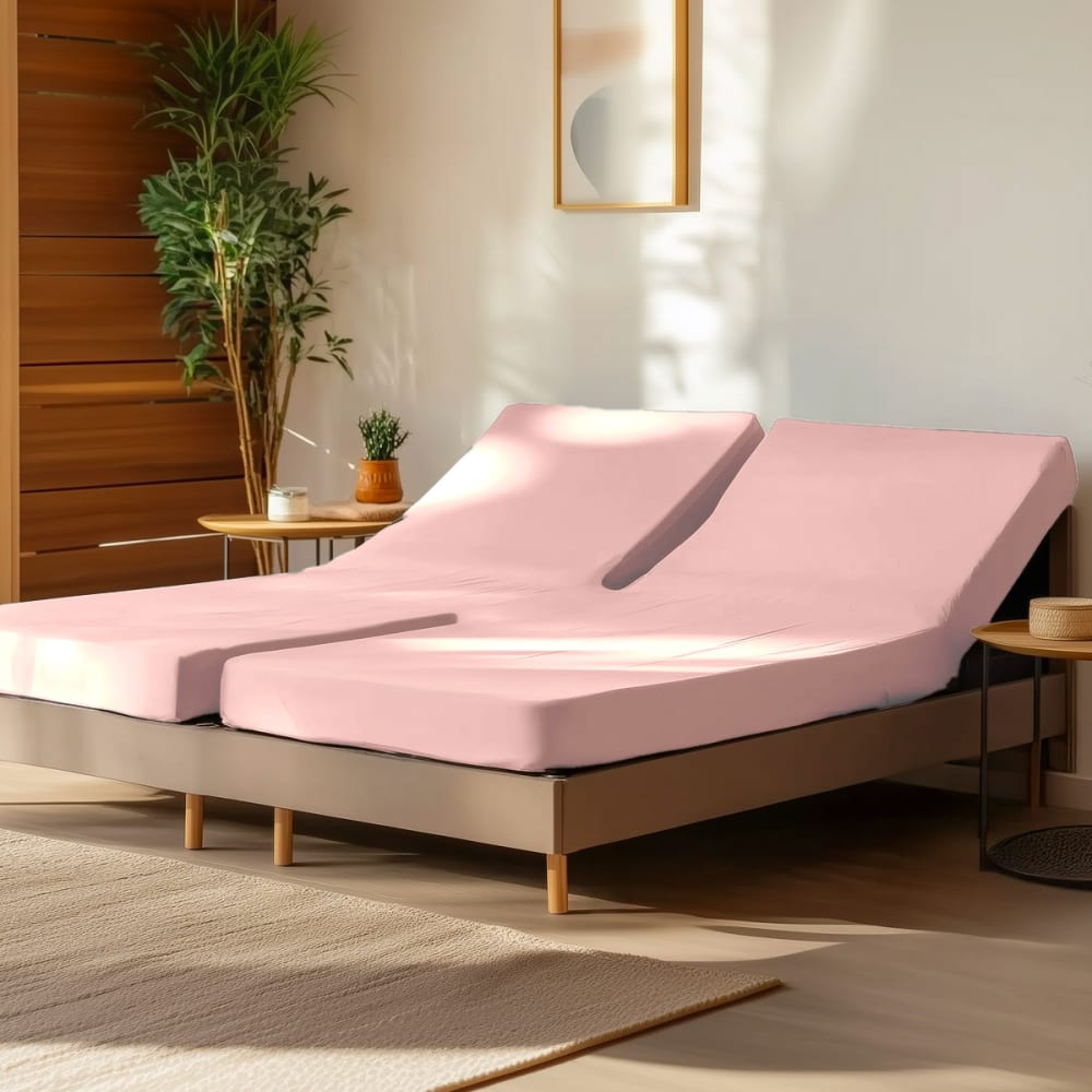 Drap-housse percale coton pour lit articulé poudre 140x190 cm — vue 3