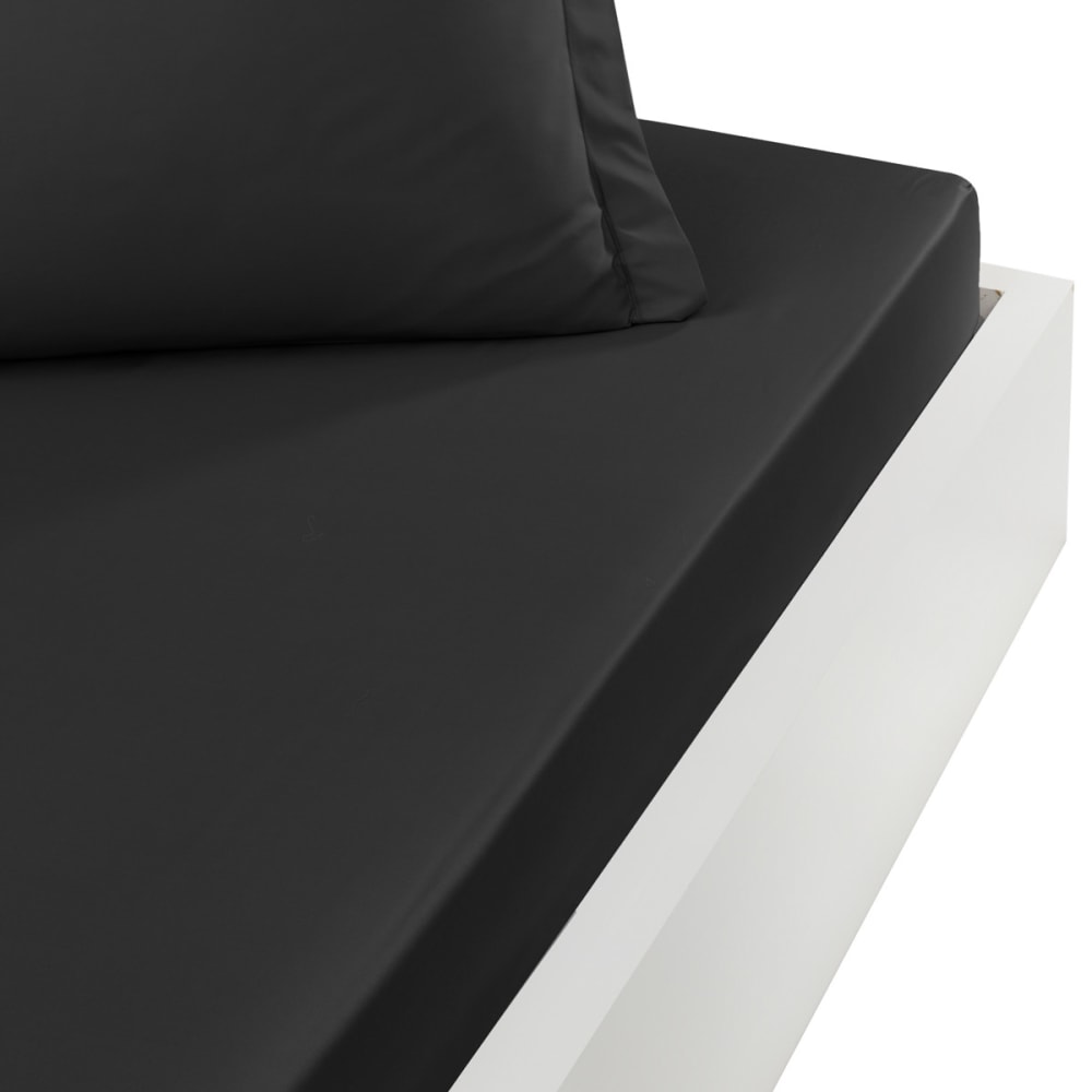 Drap-housse percale coton pour lit articulé anthracite 140x190 cm