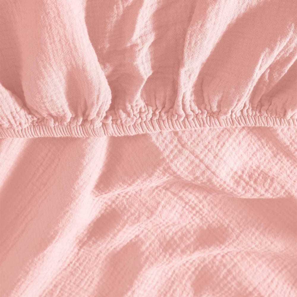 Drap-housse en gaze de coton bonnet 30 cm poudre 90x200 cm — vue 4